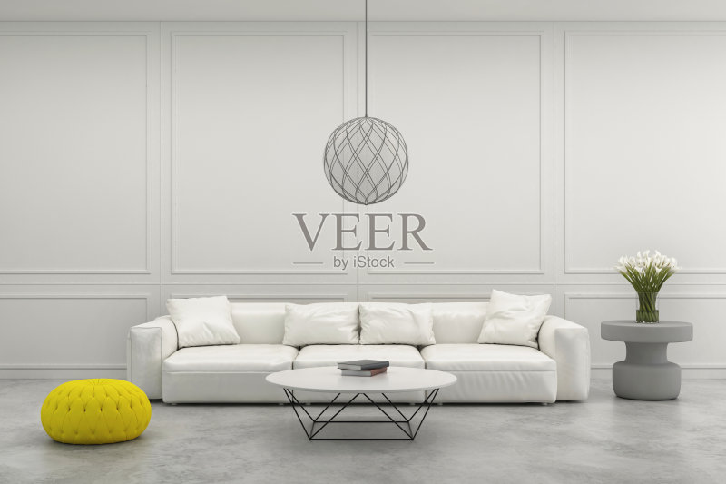 粉彩沙发的现代客厅正版图片素材