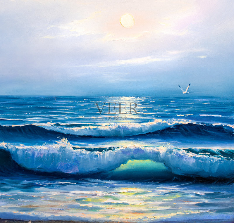 画海景正版插画素材