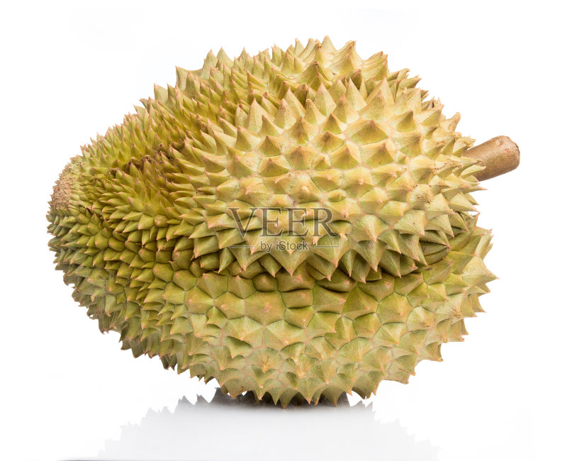 来自亚洲的水果之王榴莲，孤立在白色背景上正版图片素材