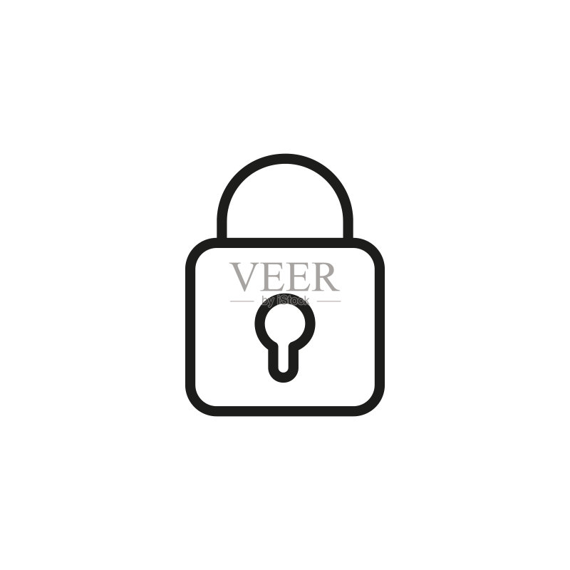 挂锁线性图标图标素材