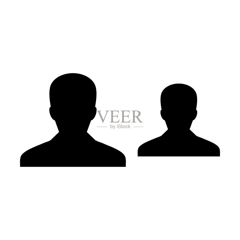 客户图标矢量图，男性人群商务头像，扁平彩色字形图图标素材