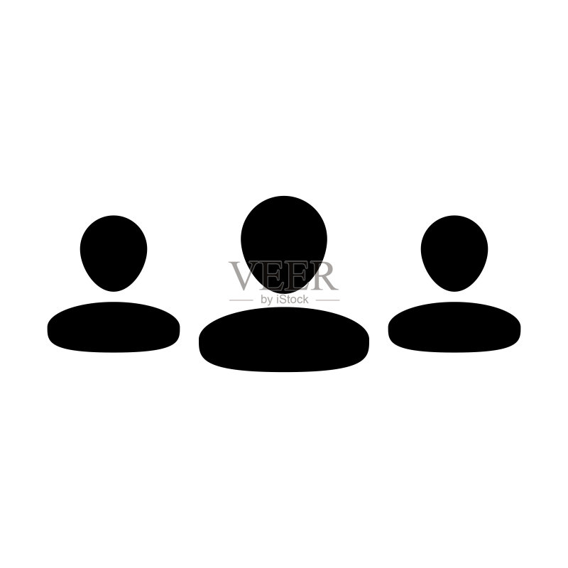 人力资源图标矢量男性团队商务管理扁平风格标志图标素材
