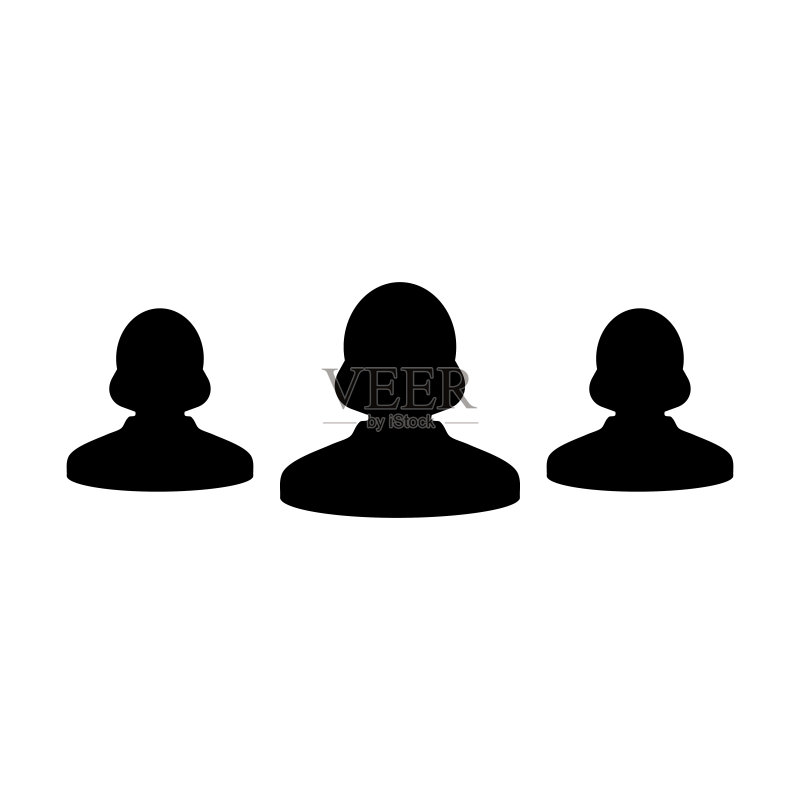 商业管理团队领导图标矢量女性头像图标素材