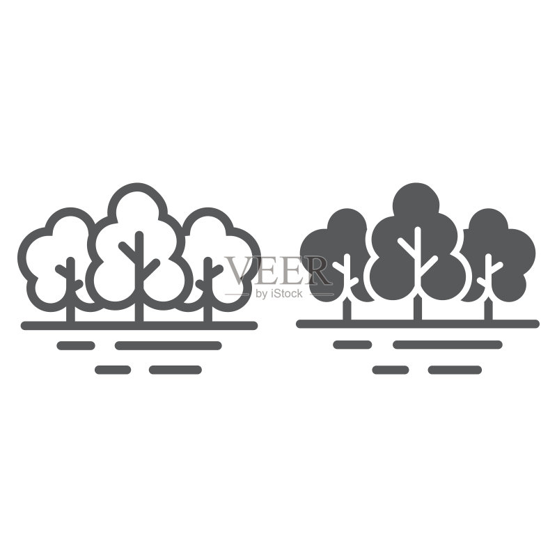 森林线条和图案图标图标素材