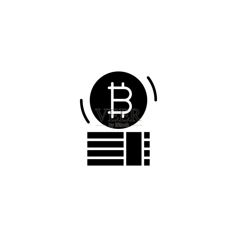比特币黑色图标概念图标素材