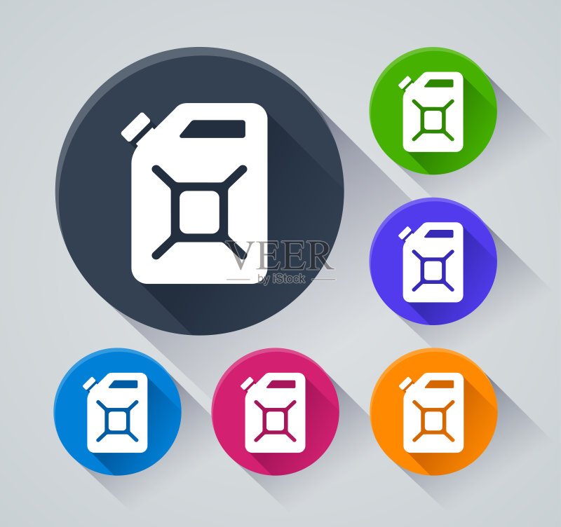 带阴影的油桶圆形图标图标素材