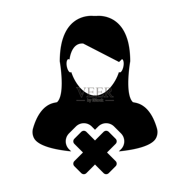女性用户账户删除图标矢量图图标素材