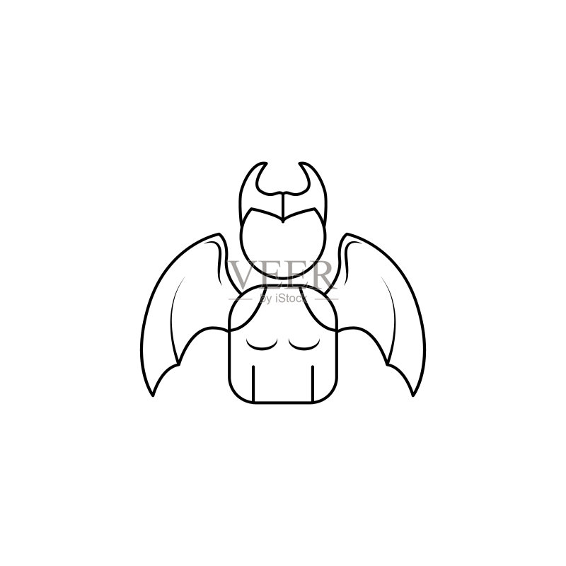恶魔女孩头像图标。天使与恶魔图标元素，适用于移动概念和Web应用程序。网站设计、应用开发细线图标。高级图标图标素材