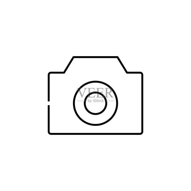 相机图标：用于移动概念和Web应用程序的简约风格元素，网站设计和应用程序开发的细线图标图标素材