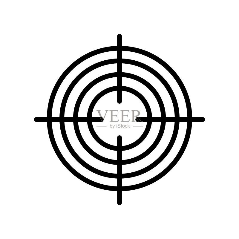 白色背景上隔离的目标图标矢量标志和符号，目标Logo概念图标素材