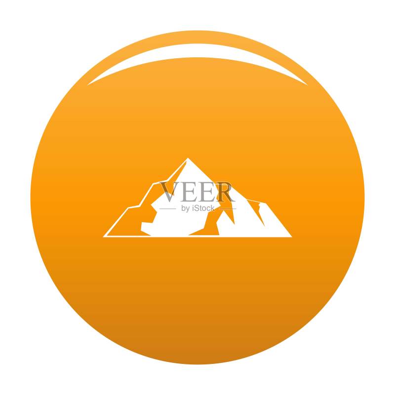 橙色冰山图标矢量图图标素材