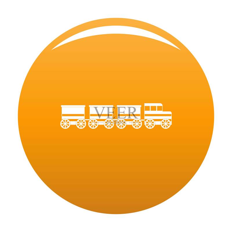 橙色电力火车图标矢量图图标素材