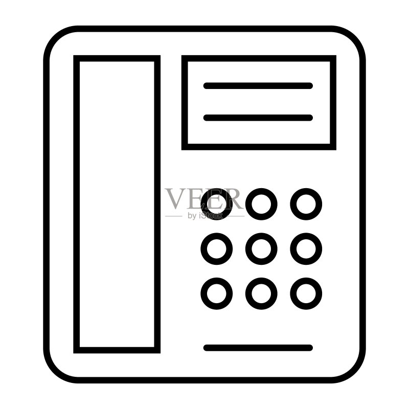 手机细线图标：电话矢量图，专为网页和App设计图标素材