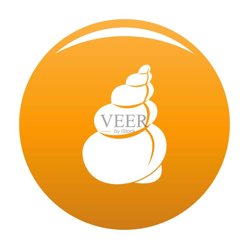橙色扭曲的贝壳图标矢量图图标素材