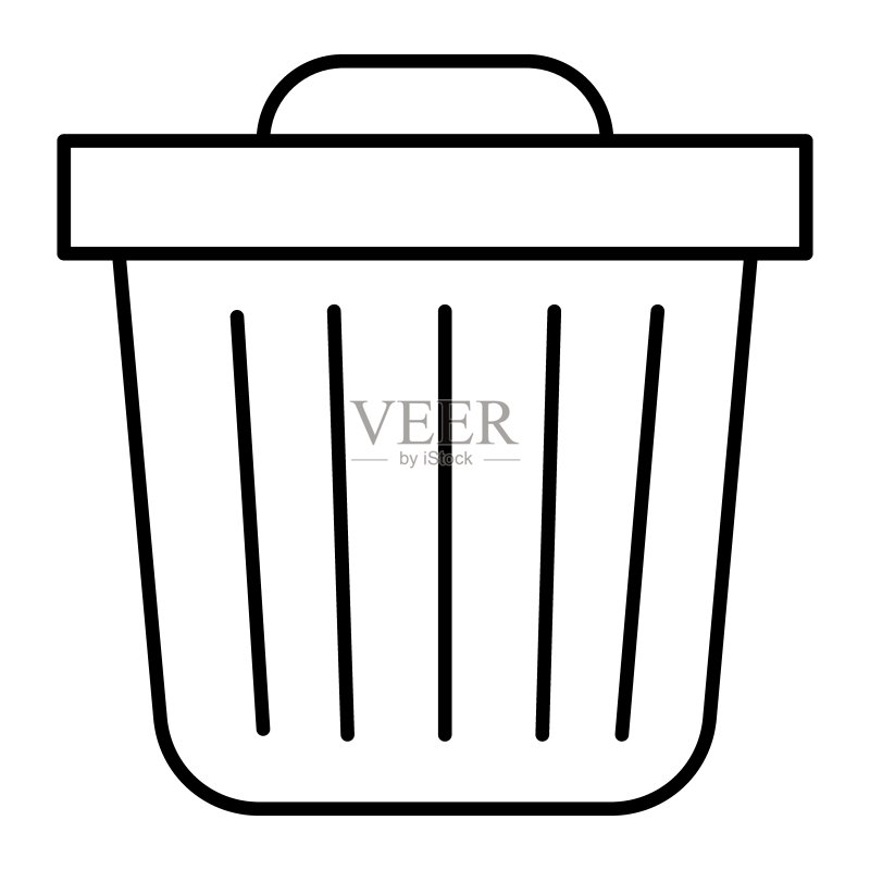 垃圾桶线性图标图标素材