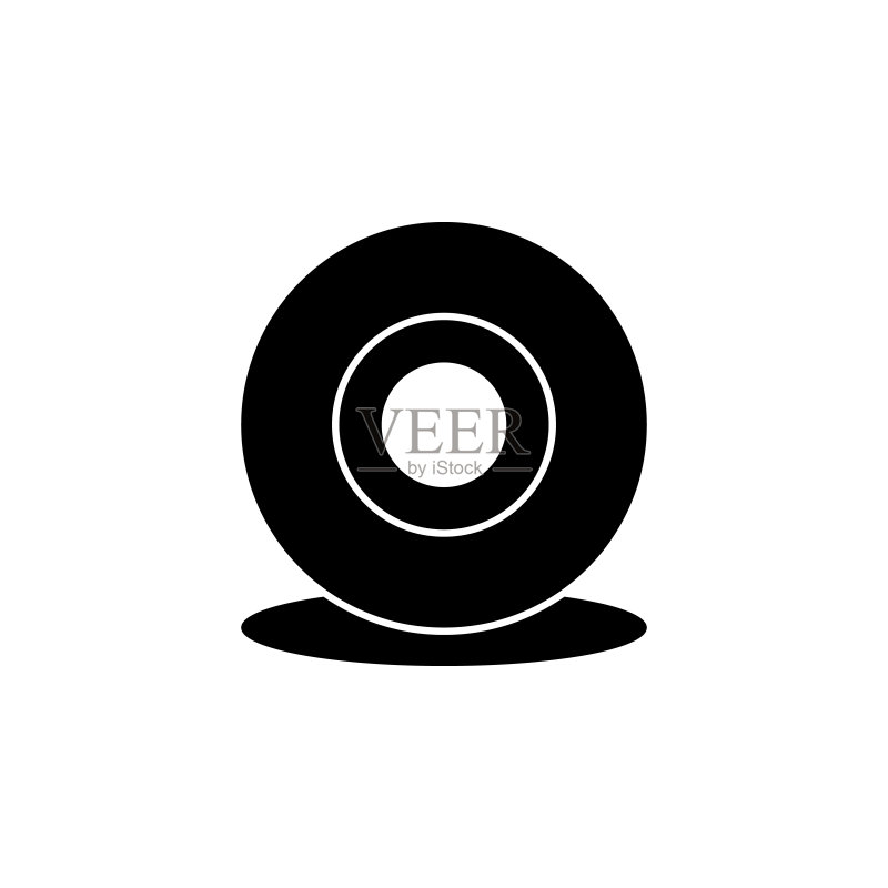 网络摄像头图标：用于移动概念和Web应用程序的单色Web图标元素，可用于Web和移动设备的独立网络摄像头图标图标素材