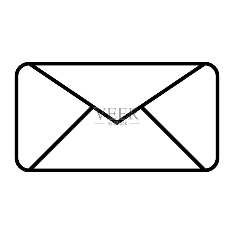 信封细线图标。信件矢量图，白色背景隔离。邮件轮廓风格设计，专为网页和应用程序设计。EPS 10。图标素材