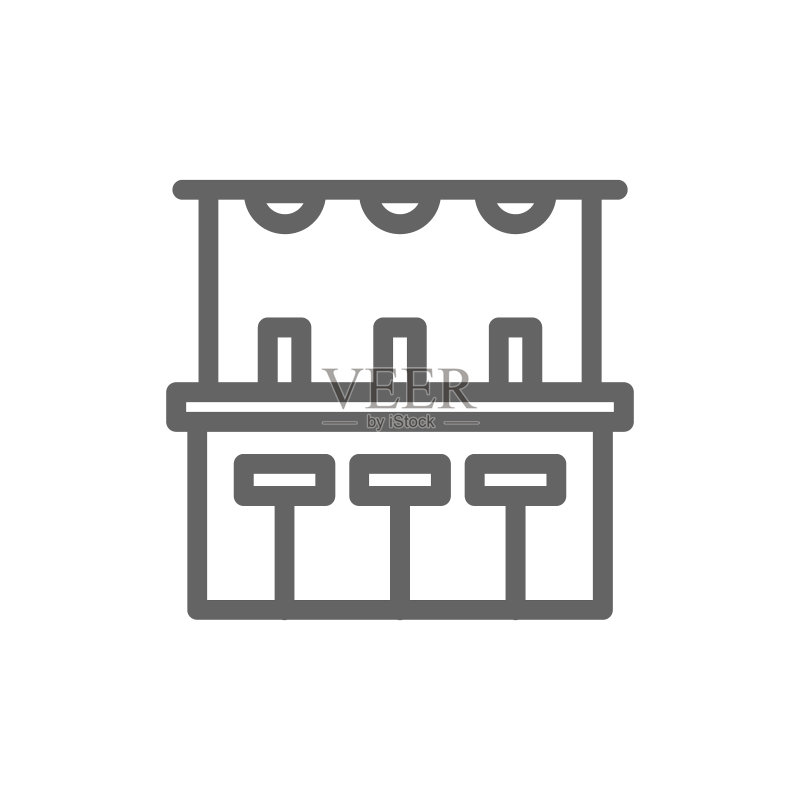 简约吧台线条图标（矢量插画）图标素材