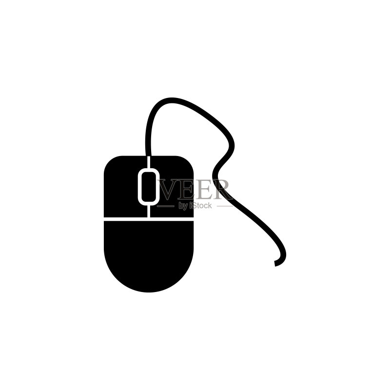 电脑鼠标图标。用于移动概念和Web应用程序的Web图标元素。 隔离的电脑鼠标图标可用于Web和移动图标素材