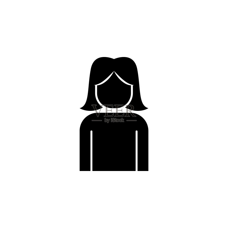女孩头像：用于移动概念和Web应用程序的Web图标元素，高级图标图标素材