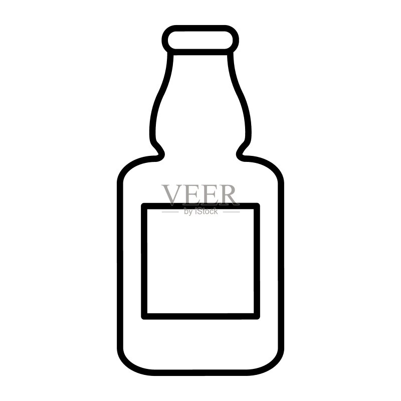 啤酒瓶细线矢量图标设计图标素材