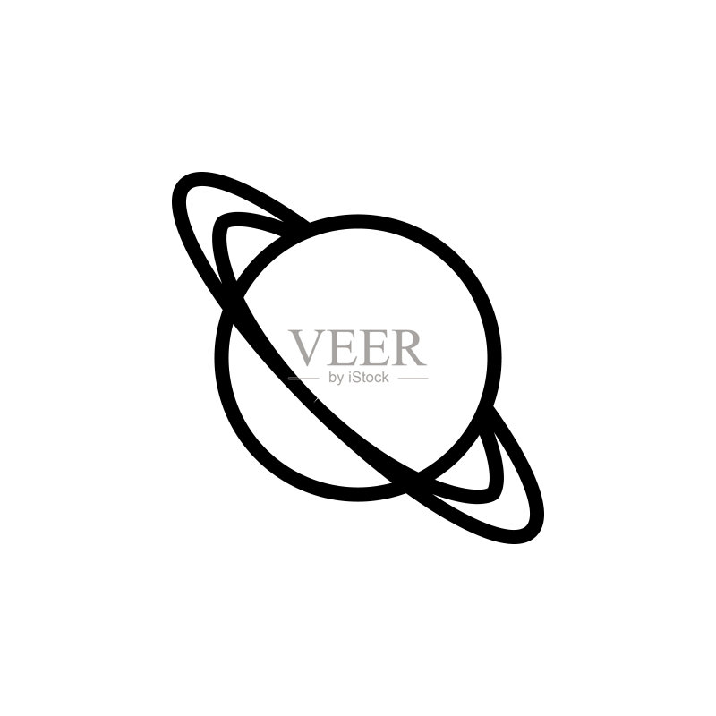 土星图标：用于移动概念和Web应用程序的科学元素，可用于Web和移动端的细线土星图标图标素材