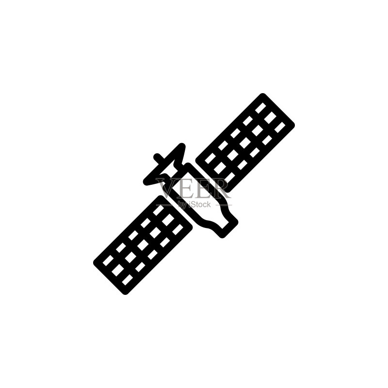 用于Web和移动设备的细线卫星图标图标素材