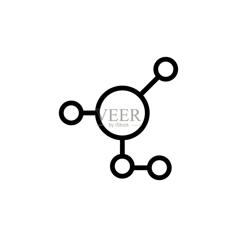 分子化合物图标：科学元素，适用于移动概念和Web应用。图标素材