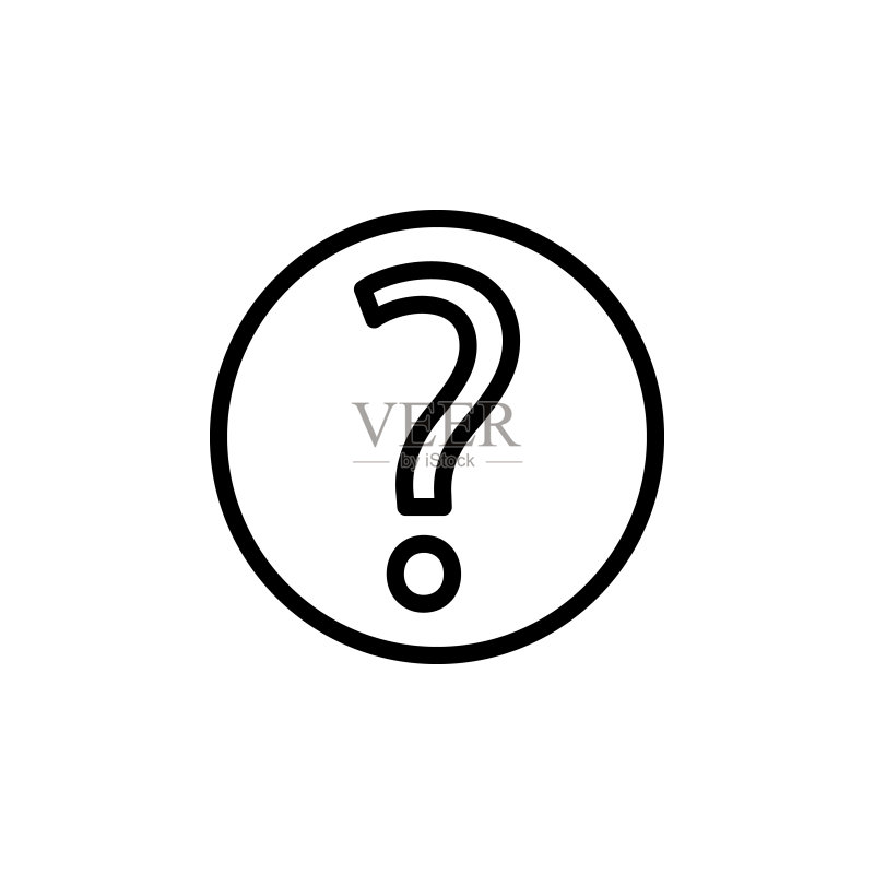 圆圈中的问号图标：科学图标元素，适用于移动概念和Web应用程序图标素材