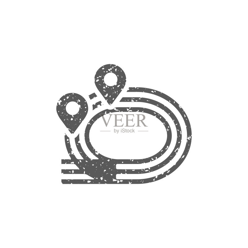做旧图标：短跑场地图标素材