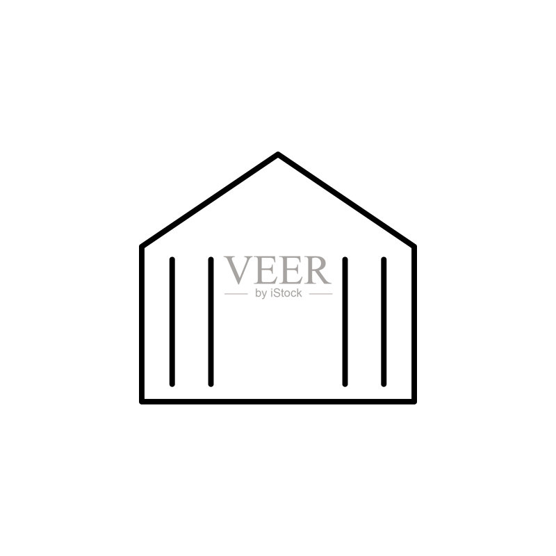 博物馆图标。用于移动概念和Web应用程序的建筑物和地标轮廓图标元素。细线博物馆图标可用于Web和移动设备图标素材