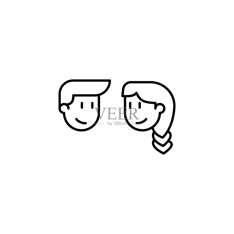 男孩和女孩之间的友谊图标图标素材