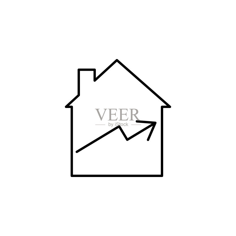 医院图标：建筑和地标轮廓图标元素，适用于移动概念和Web应用。细线医院图标可用于Web和移动端图标素材
