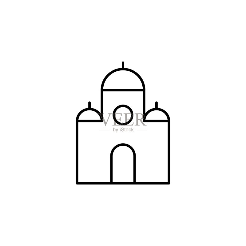 清真寺图标：建筑地标移动概念和Web应用元素图标素材