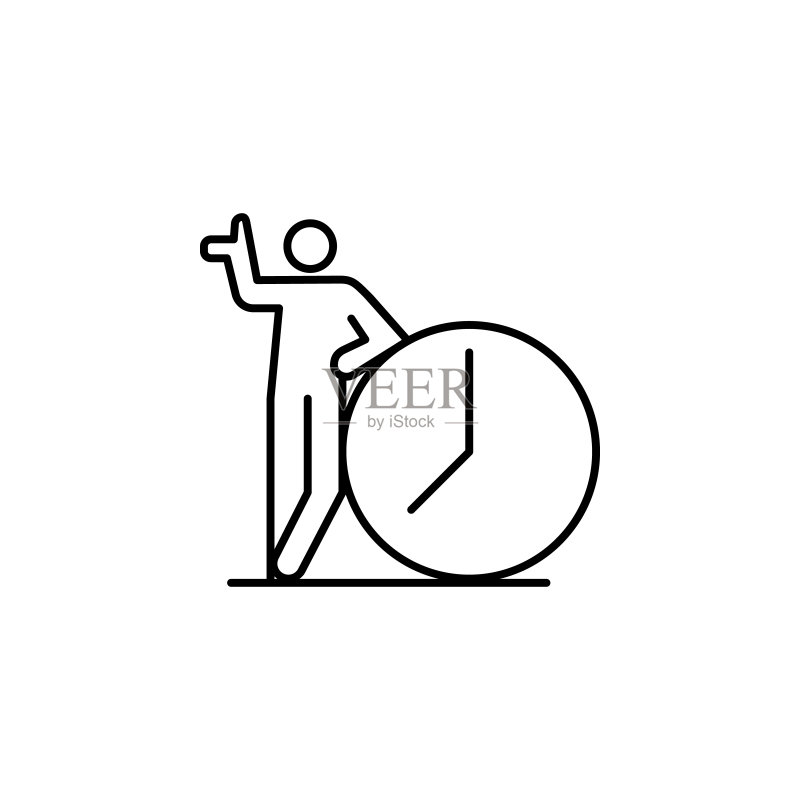 截止时间图标：用于移动概念和Web应用的元素图标素材