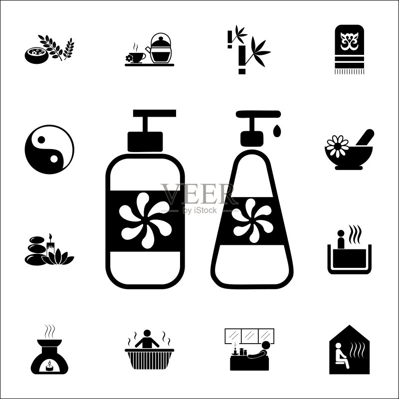 香薰奶油图标，SPA通用图标集，适用于网页和移动设备图标素材