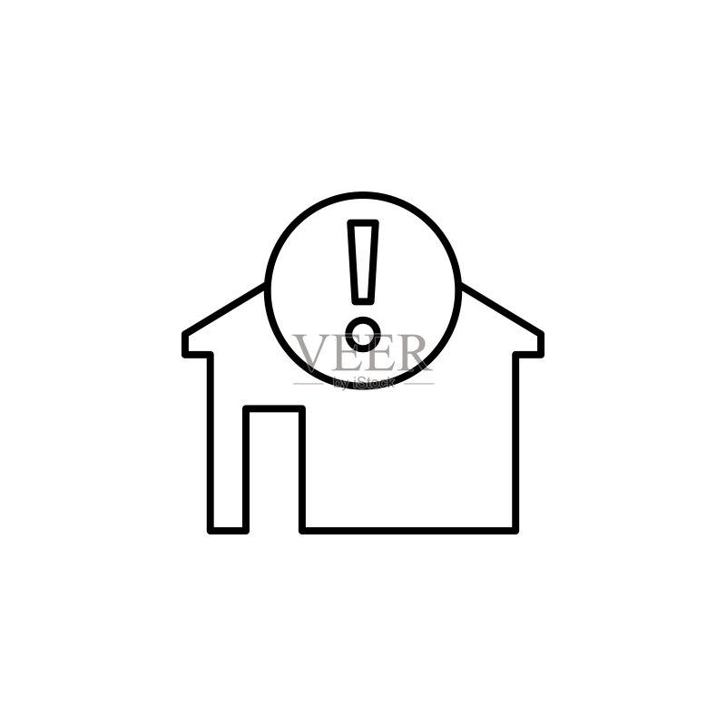 感叹号图标，用于移动概念和Web应用程序的自动化图标元素，可用于Web和移动设备的细线感叹号图标，优质图标图标素材