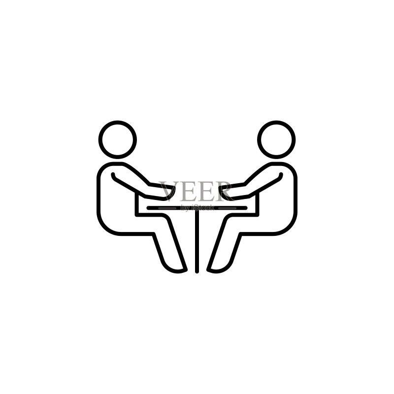 办公桌员工线性图标图标素材