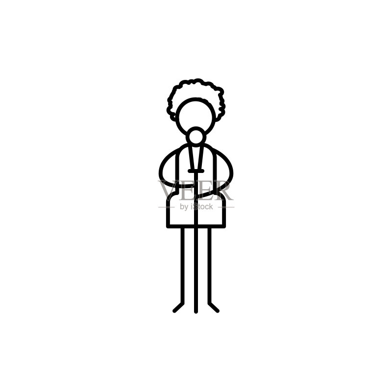 歌手图标：用于移动概念和Web应用程序的人类爱好图标元素。细线歌手图标可用于Web和移动设备图标素材