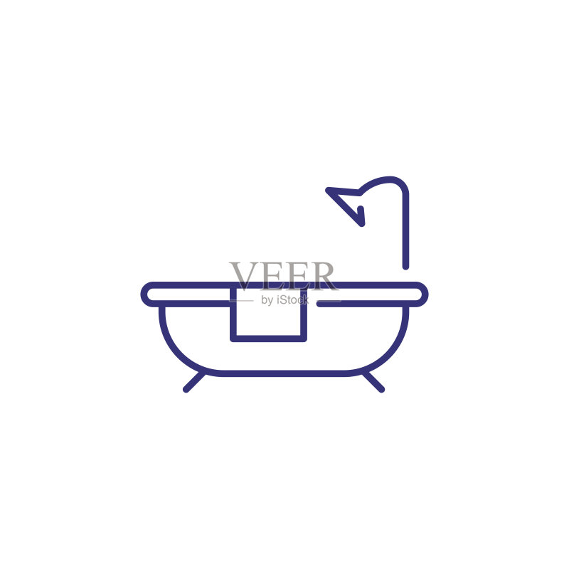 浴室线条图标图标素材
