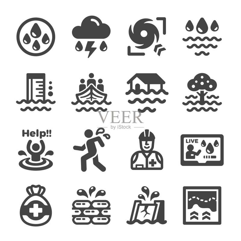 洪水图标图标素材