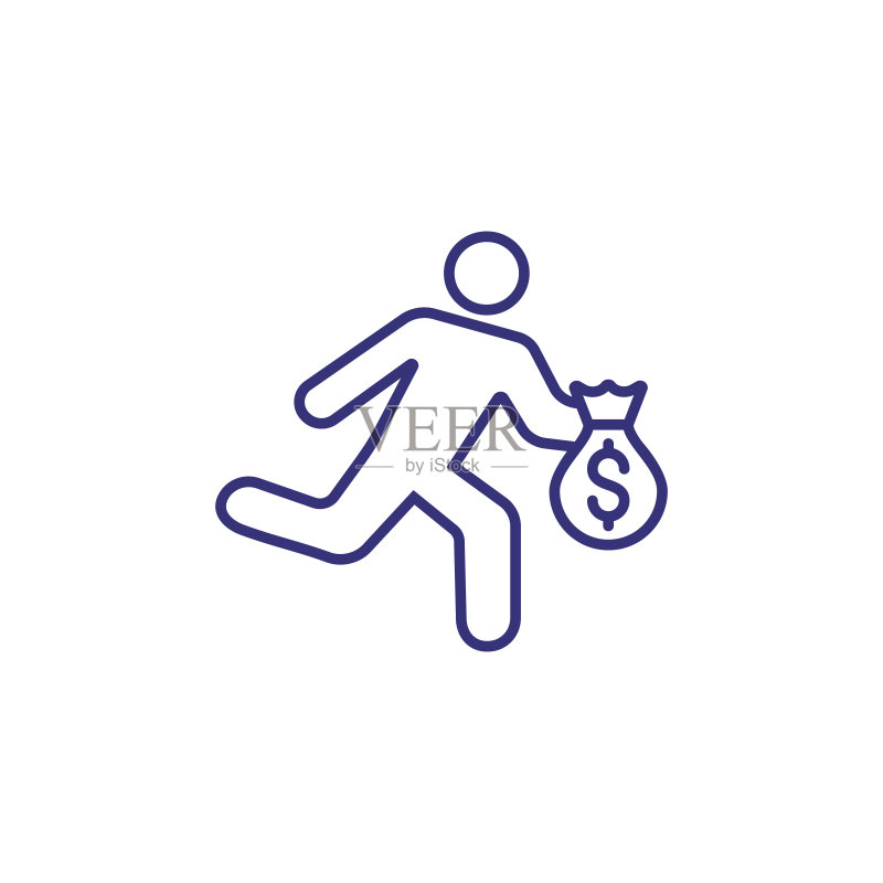 小偷线条图标图标素材