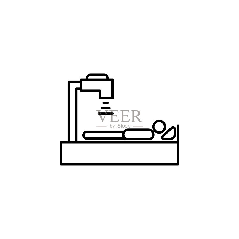 腿部激光图标。腿部理疗元素，用于移动概念和Web应用程序。腿部激光细线图标可用于Web和移动图标素材
