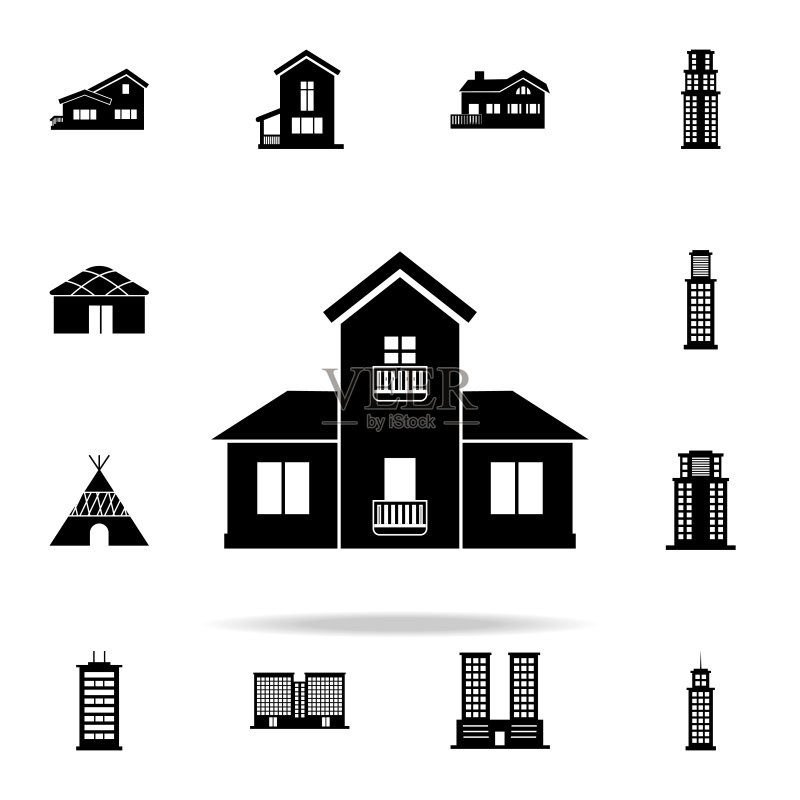 房屋图标，用于Web和移动设备的房屋通用图标集图标素材