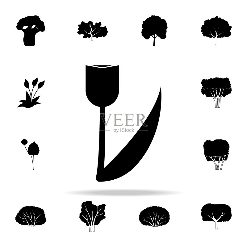 郁金香图标。用于网页和移动设备的植物通用图标集图标素材