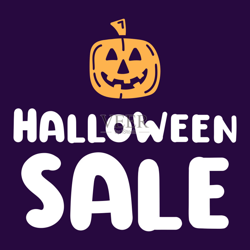万圣节出售。字母矢量插图在黑暗的背景。正版元素素材