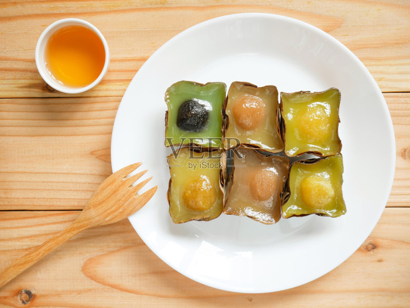 年糕或中国新年蛋糕(年糕)正版图片素材