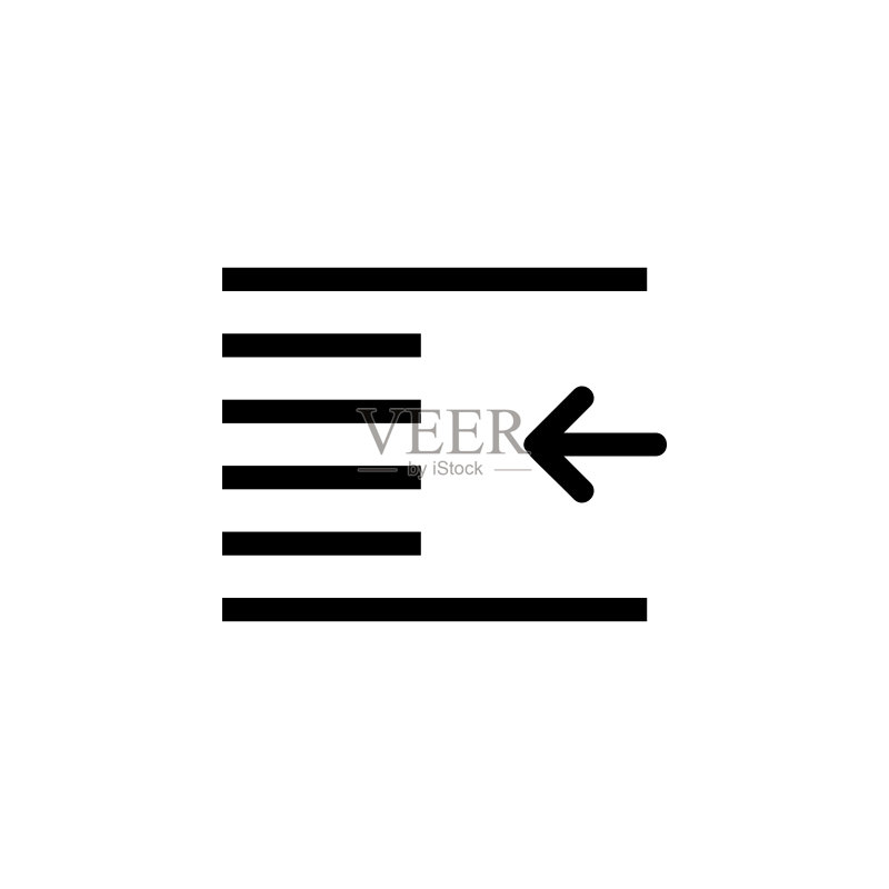 减少缩进文本图标：用于UI和UX的文本编辑器矢量集，网站或移动应用图标素材