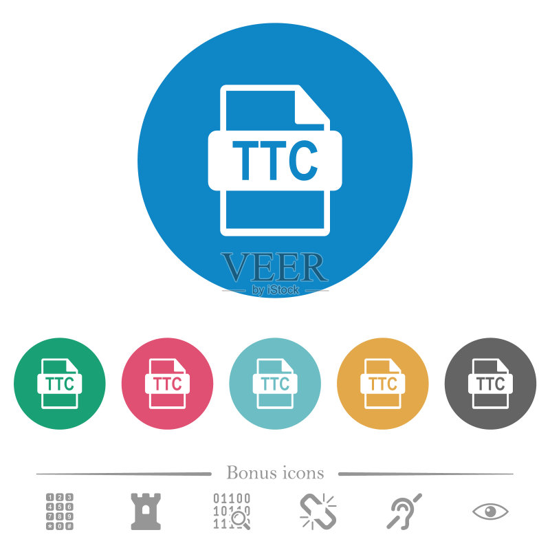 TTC文件格式扁平圆形图标图标素材