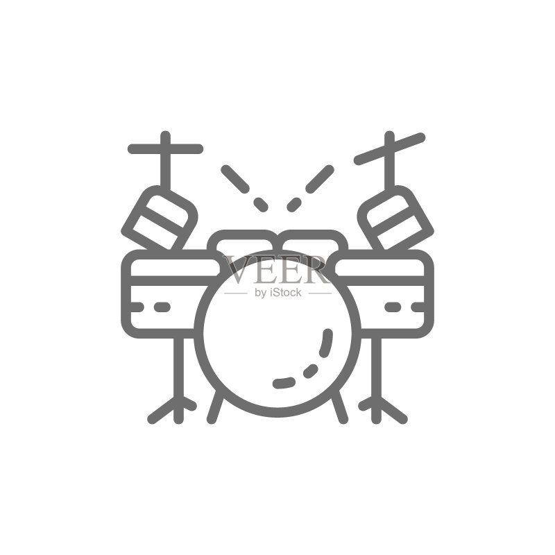 架子鼓乐器线条图标图标素材